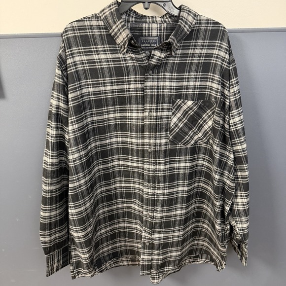 JACKSON Other - Jackson Hole Flannel Shirt Men's XXL Plaid Black Button Long Sleeve Pocket NWT
